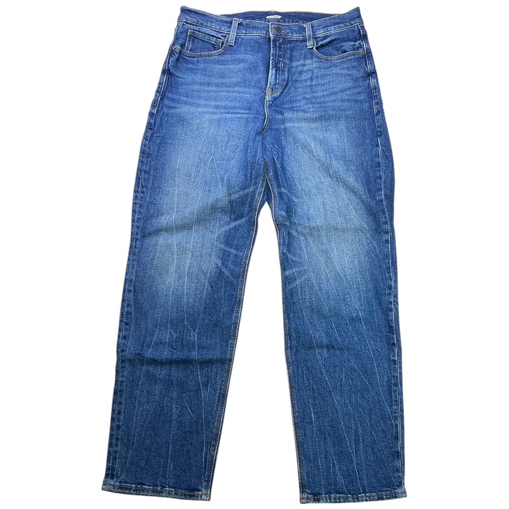 Old Navy Blue Boyfriend Jeans Women‎ Size 12 Loose BF Dark Wash Celine 552784-00